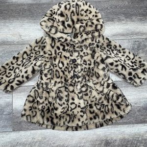 Infant girl peplum fur coat